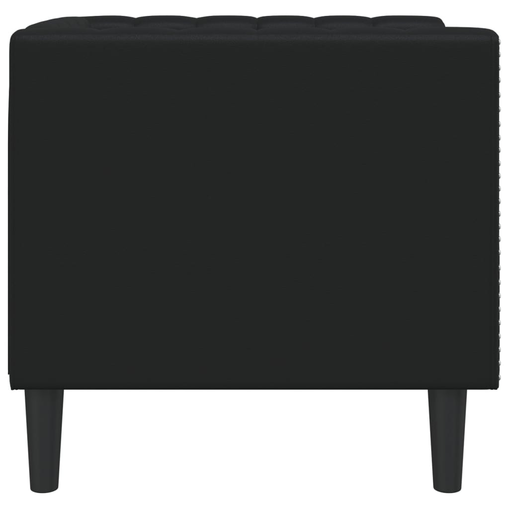 Fauteuil Chesterfield noir similicuir - XIOS