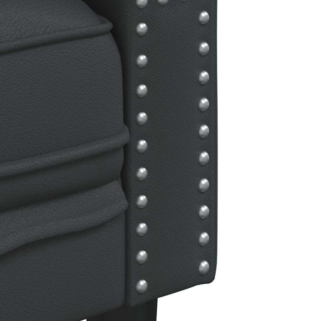 Fauteuil Chesterfield noir similicuir