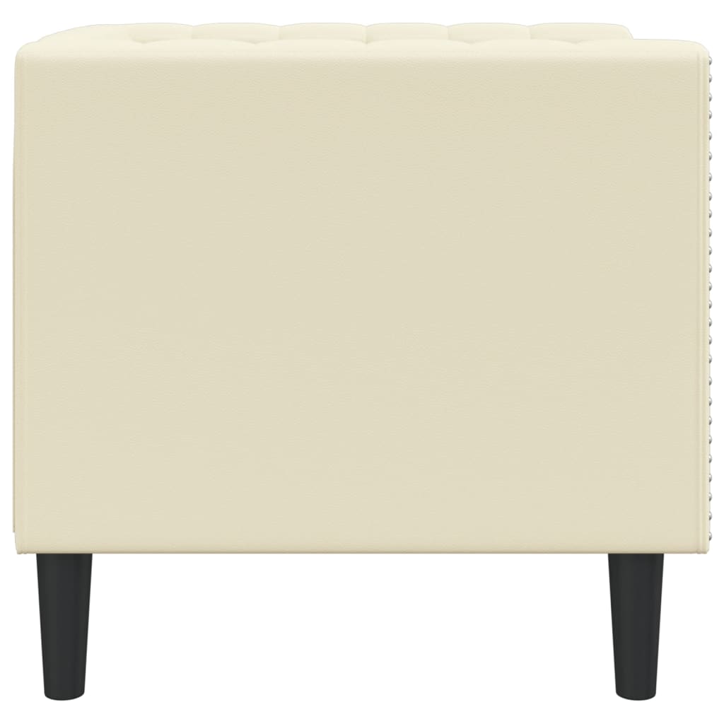 Fauteuil Chesterfield crème similicuir - XIOS