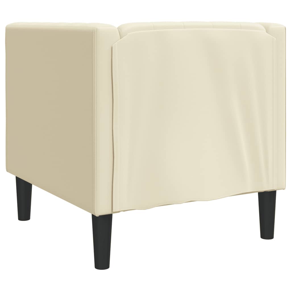 Fauteuil Chesterfield crème similicuir - XIOS