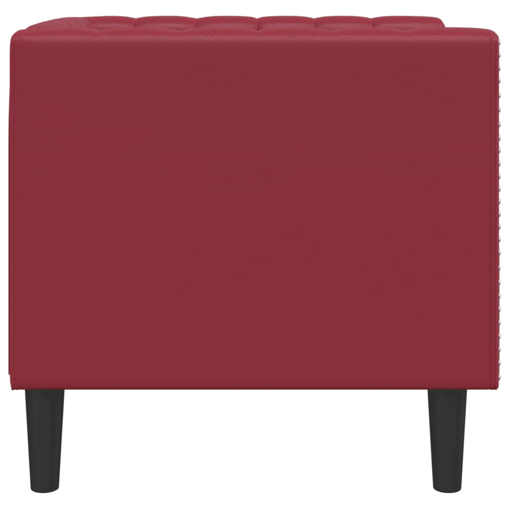 Fauteuil Chesterfield rouge bordeaux similicuir - XIOS