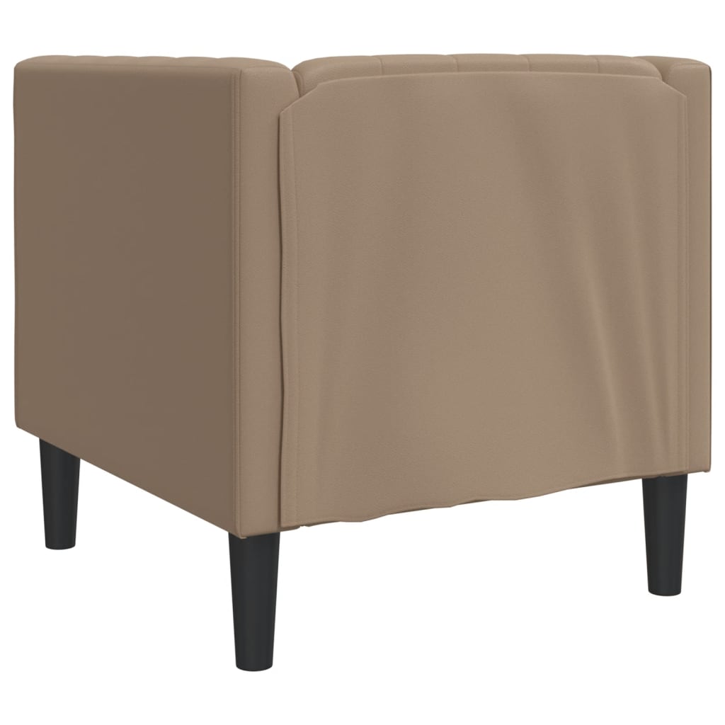 Fauteuil Chesterfield cappuccino similicuir - XIOS