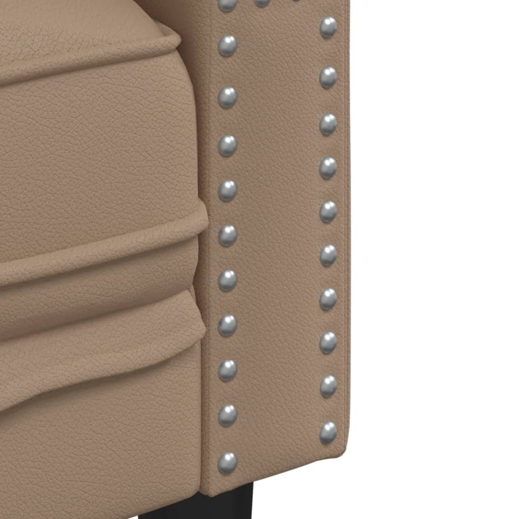 Fauteuil Chesterfield cappuccino similicuir - XIOS