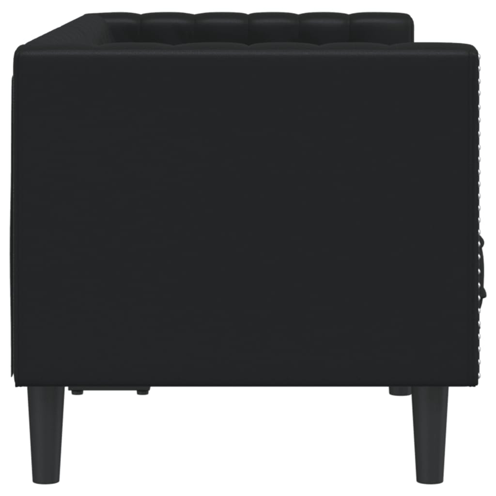 Canapé à 2 places Chesterfield noir similicuir - XIOS