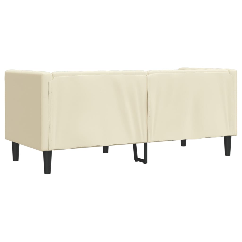 Canapé Chesterfield 2 places crème similicuir - XIOS