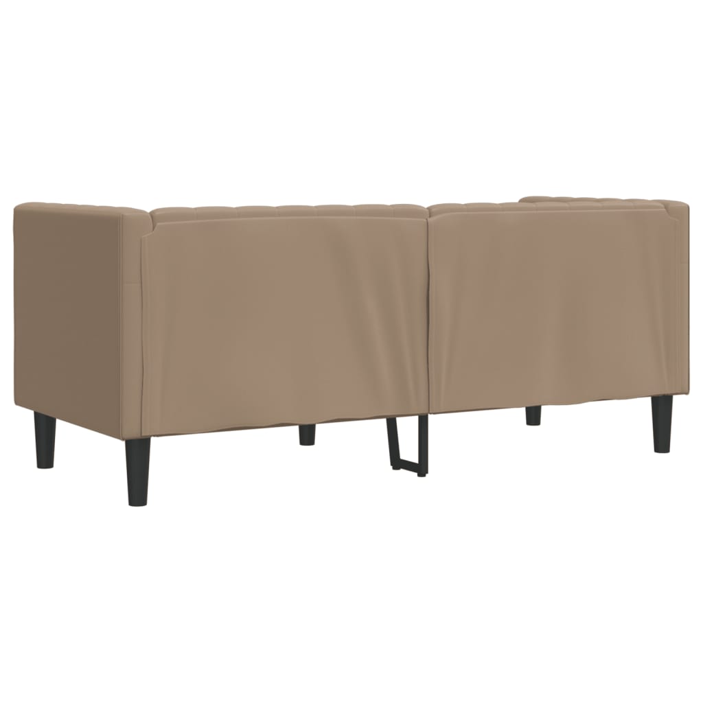 Canapé à 2 places Chesterfield cappuccino similicuir - XIOS