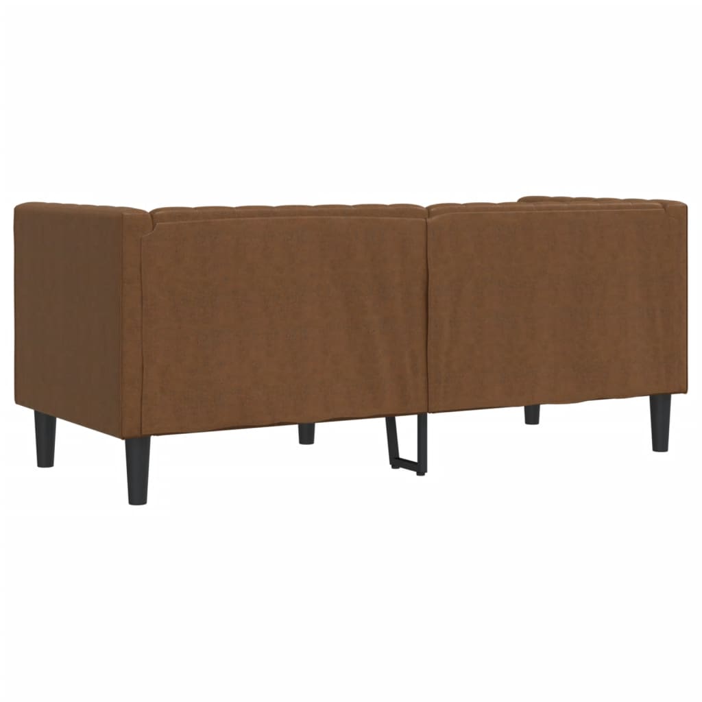 Canapé à 2 places Chesterfield marron similicuir daim - XIOS