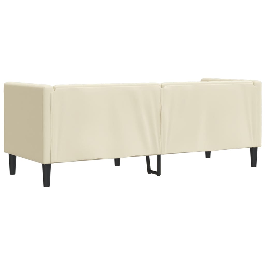 Canapé à 3 places Chesterfield crème similicuir - XIOS