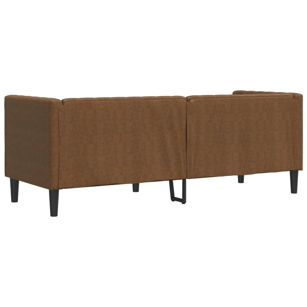Canapé à 3 places Chesterfield marron similicuir daim