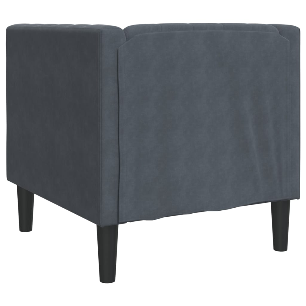 Fauteuil Chesterfield gris foncé velours
