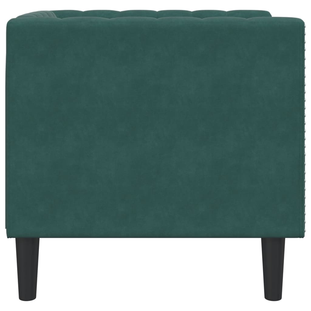 Fauteuil Chesterfield vert foncé velours - XIOS