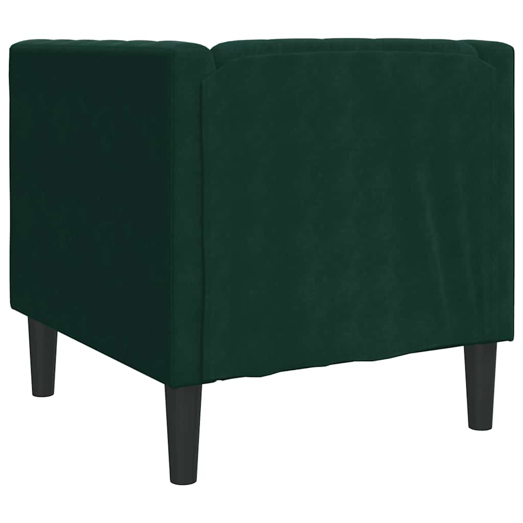 Fauteuil Chesterfield vert foncé velours - XIOS