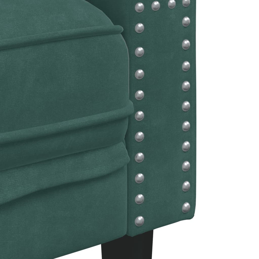 Fauteuil Chesterfield vert foncé velours - XIOS