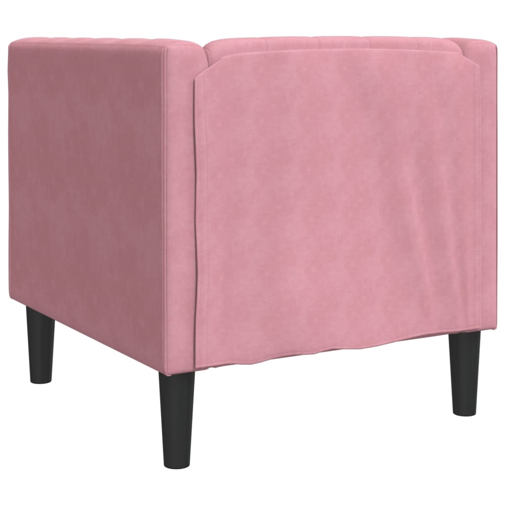 Fauteuil Chesterfield rose velours - XIOS