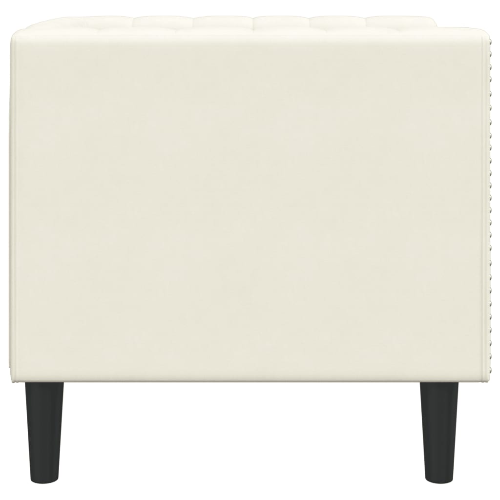 Fauteuil Chesterfield crème velours - XIOS