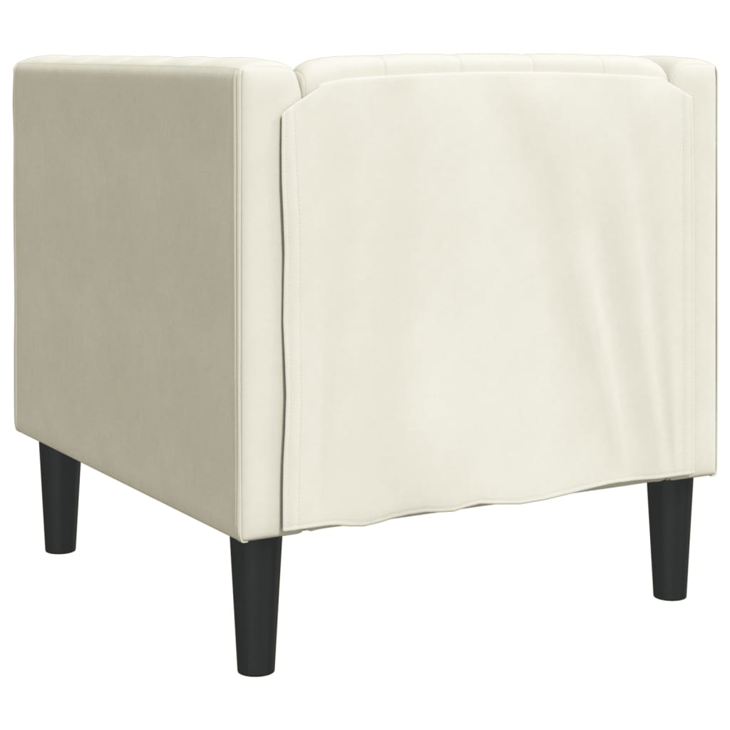 Fauteuil Chesterfield crème velours - XIOS