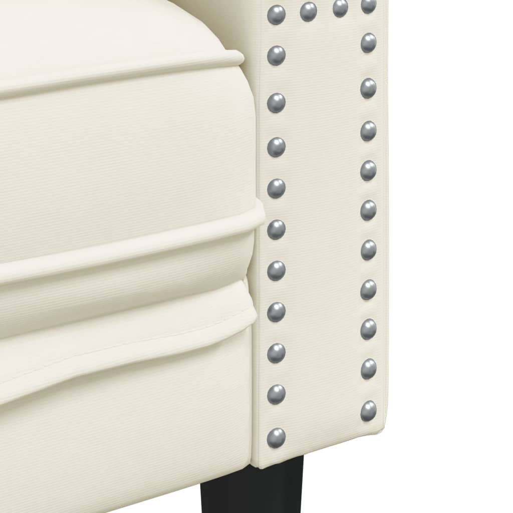 Fauteuil Chesterfield crème velours - XIOS