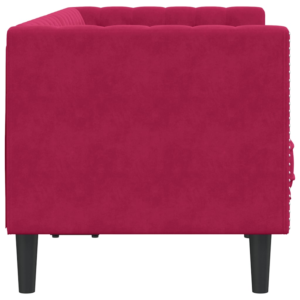 Canapé Chesterfield avec traversins 2 places velours - XIOS