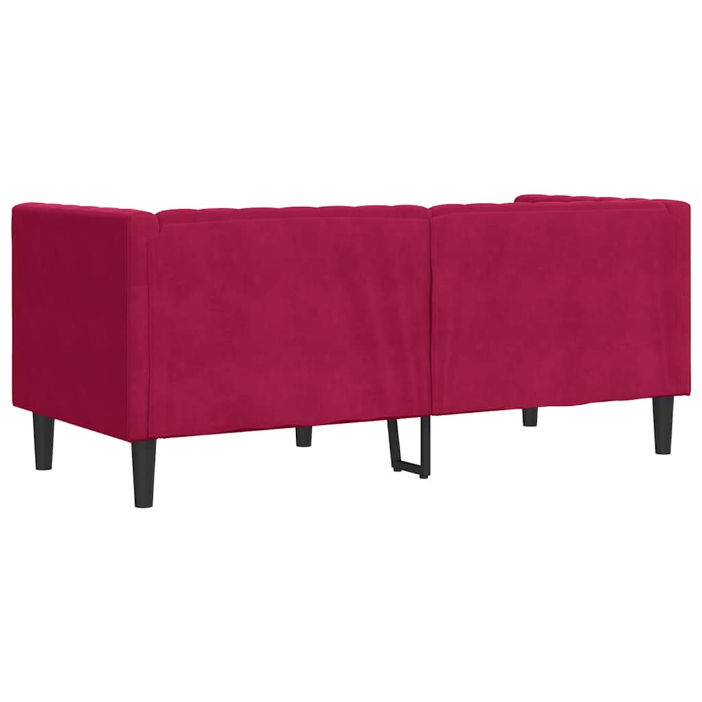 Canapé Chesterfield avec traversins 2 places velours - XIOS