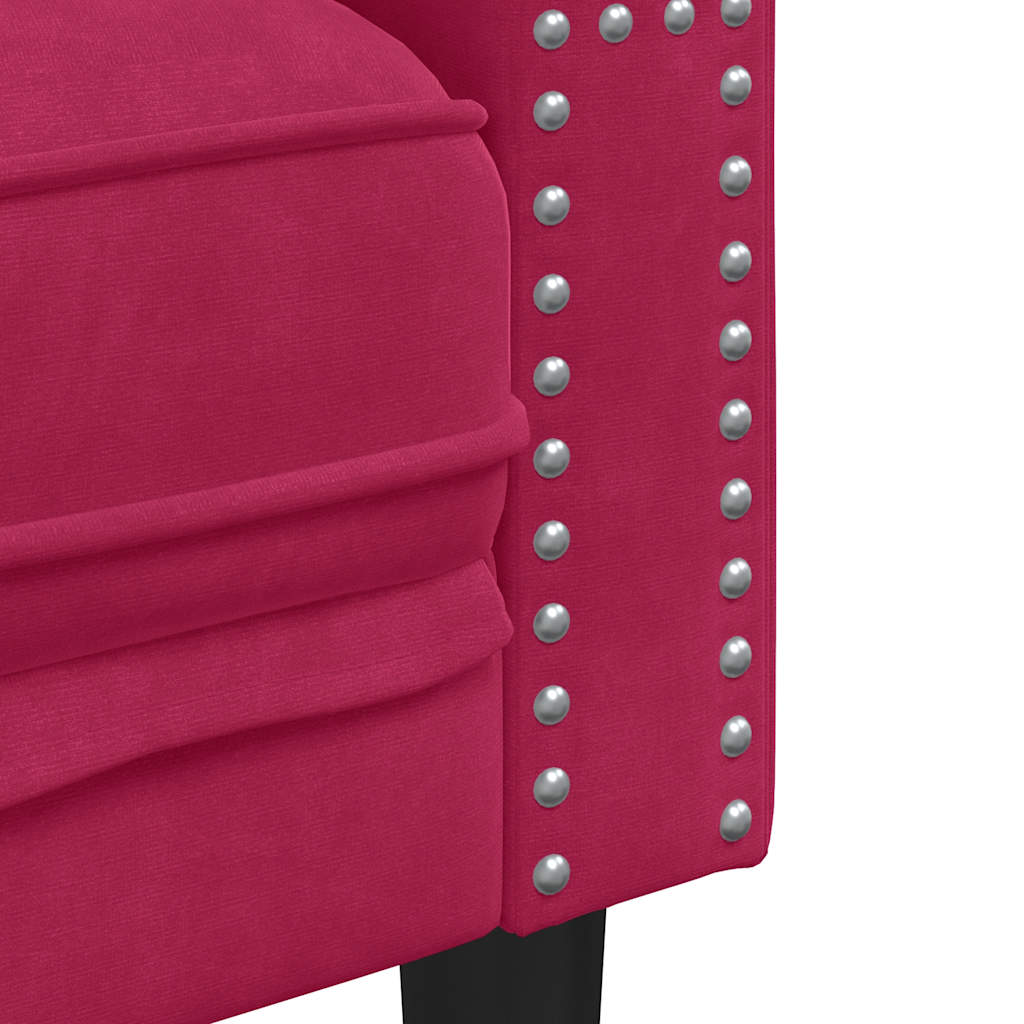Canapé Chesterfield avec traversins 2 places velours - XIOS