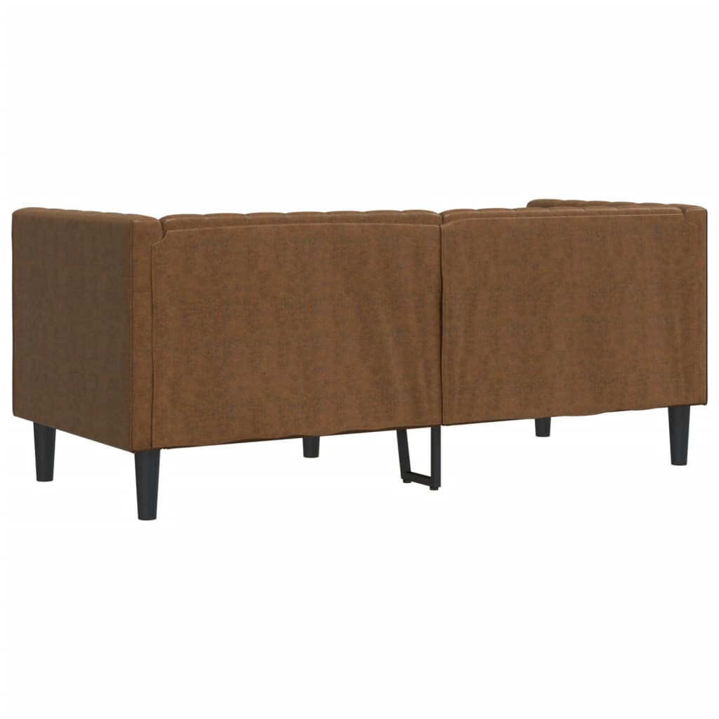 Canapé Chesterfield avec traversins 2 places similicuir daim - XIOS
