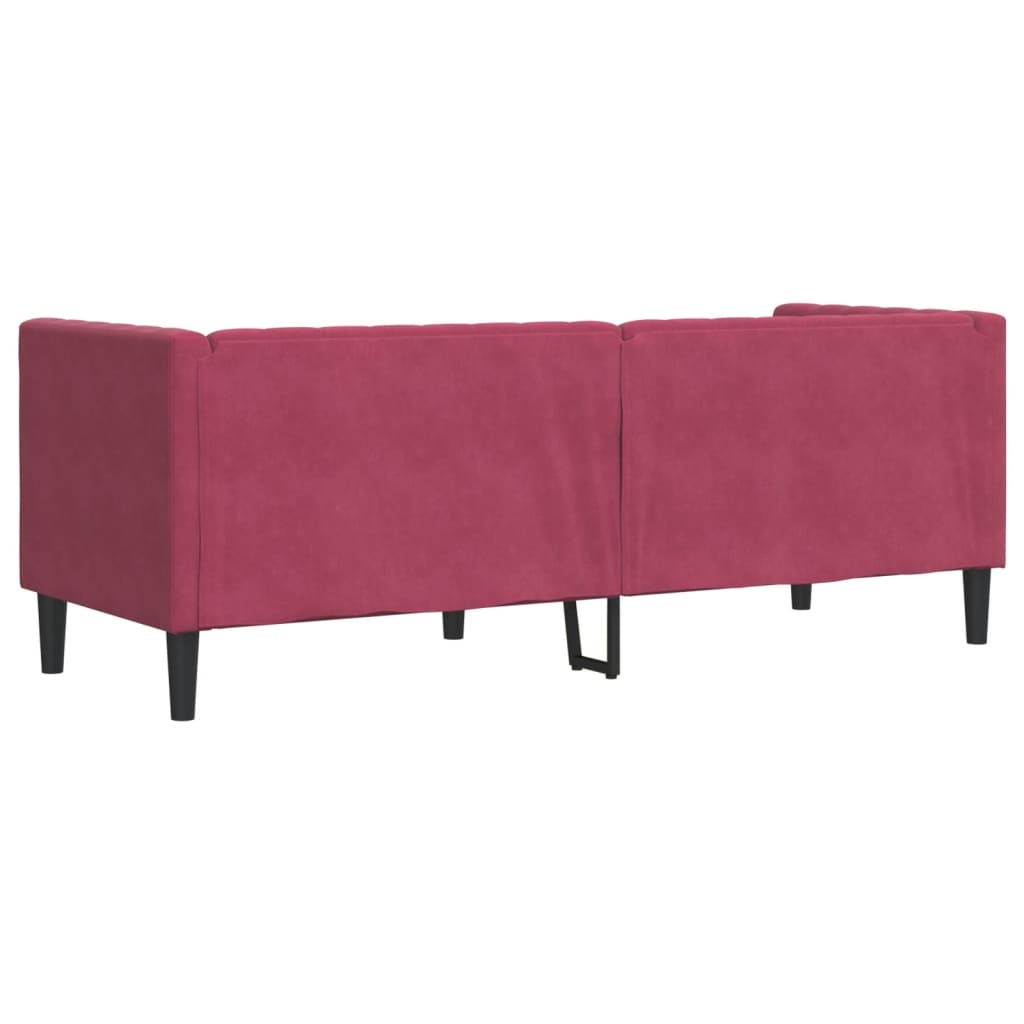 Canapé Chesterfield avec traversins 3 places velours - XIOS