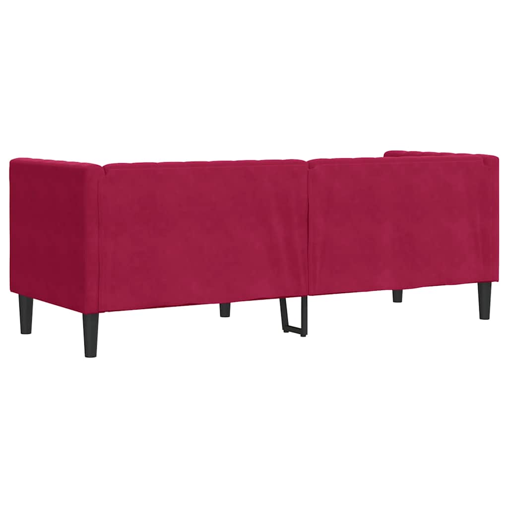 Canapé Chesterfield avec traversins 3 places velours - XIOS