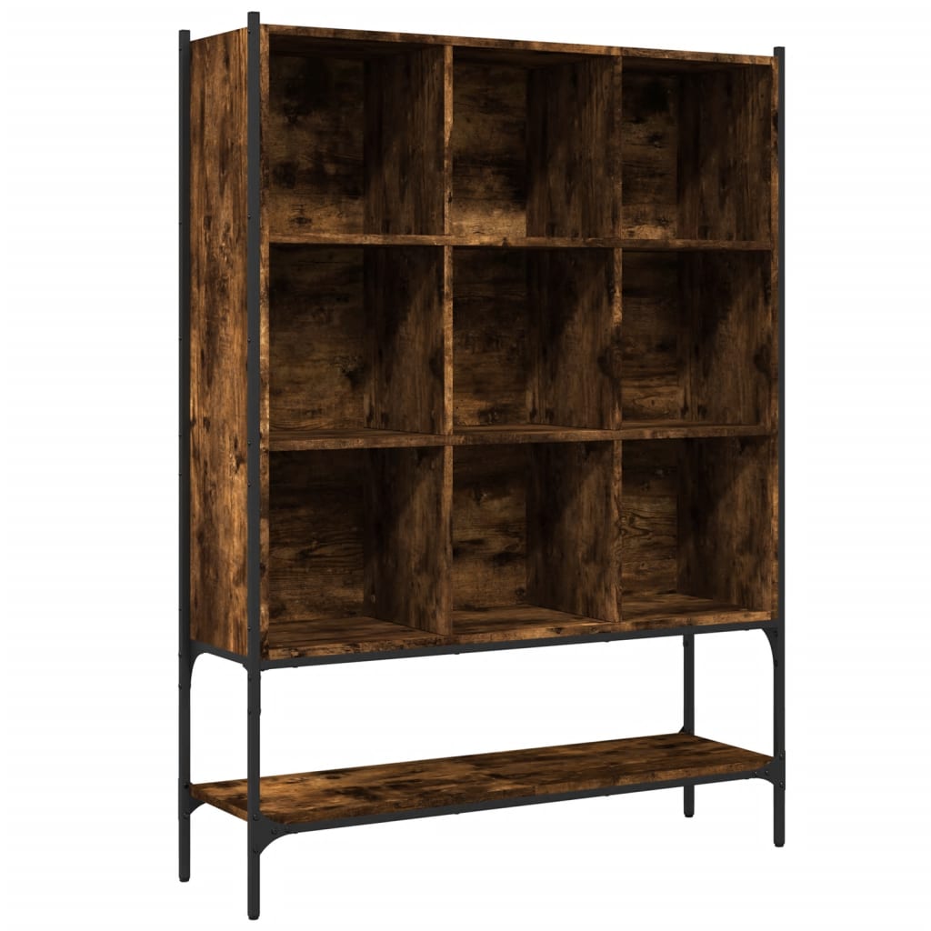 Bibliothèque chêne fumé 102x30x141,5 cm bois d'ingénierie - XIOS