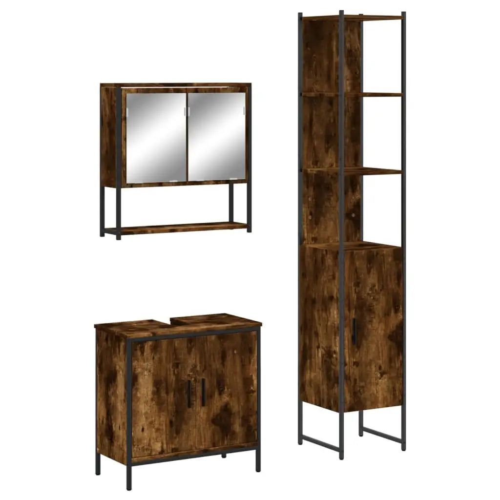 Ensemble de meubles de salle de bain 3 pcs Chêne fumé - XIOS