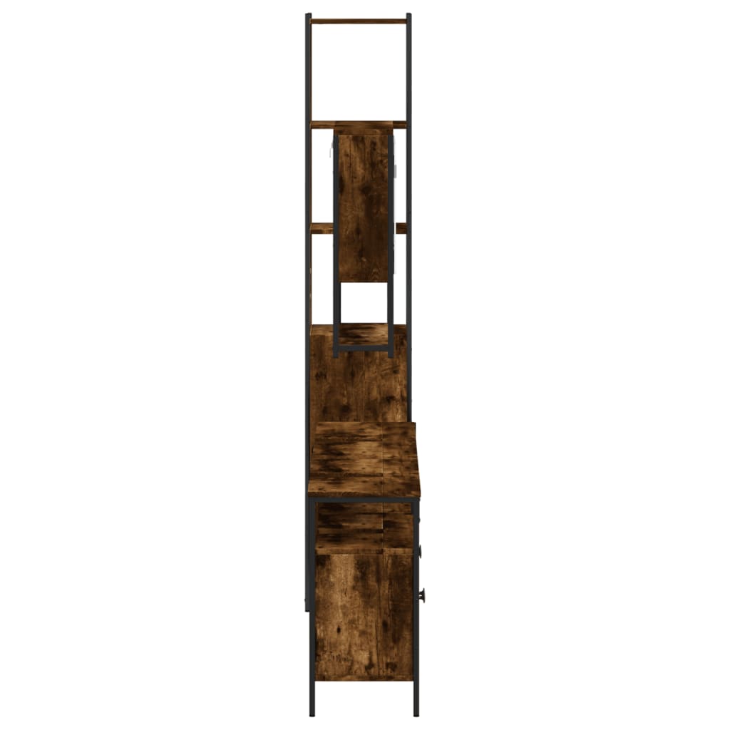 Ensemble de meubles de salle de bain 4 pcs Chêne fumé Bois