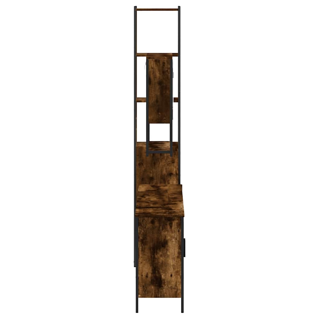Ensemble de meubles de salle de bain 4 pcs Chêne fumé Bois