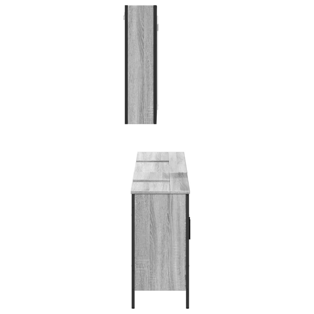 Ensemble d'armoires de salle de bain 3 pcs sonoma gris