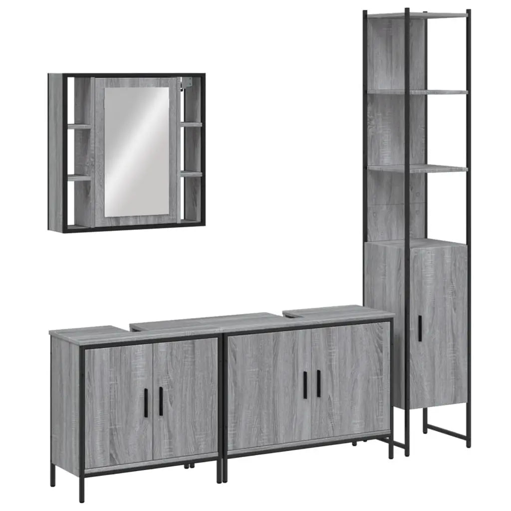 Ensemble d’armoires de salle de bain 4 pcs sonoma gris - XIOS