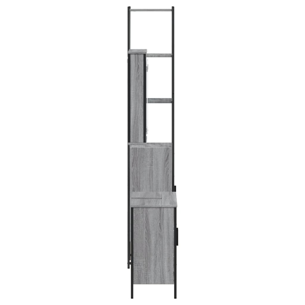 Ensemble de meubles de salle de bain 3 pcs Sonoma gris