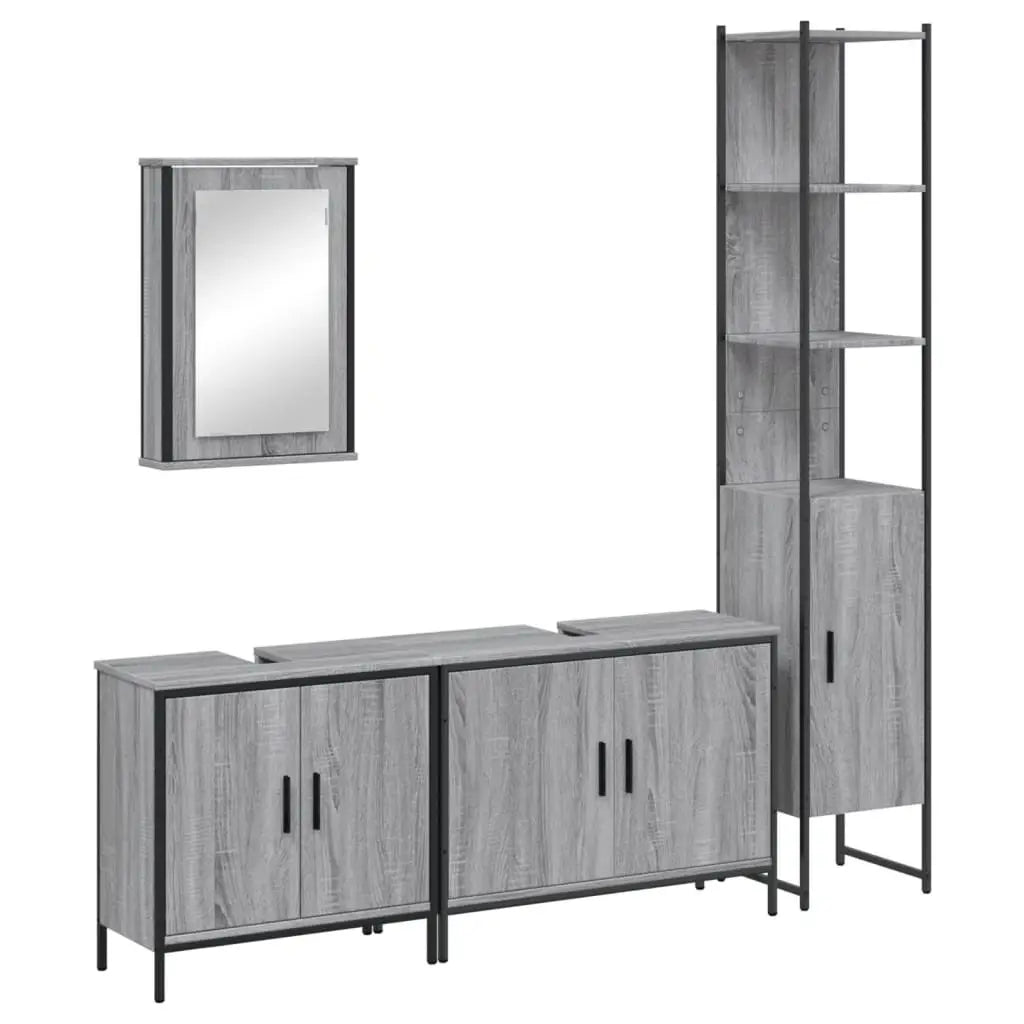Ensemble de meubles de salle de bain 4 pcs Sonoma gris - XIOS