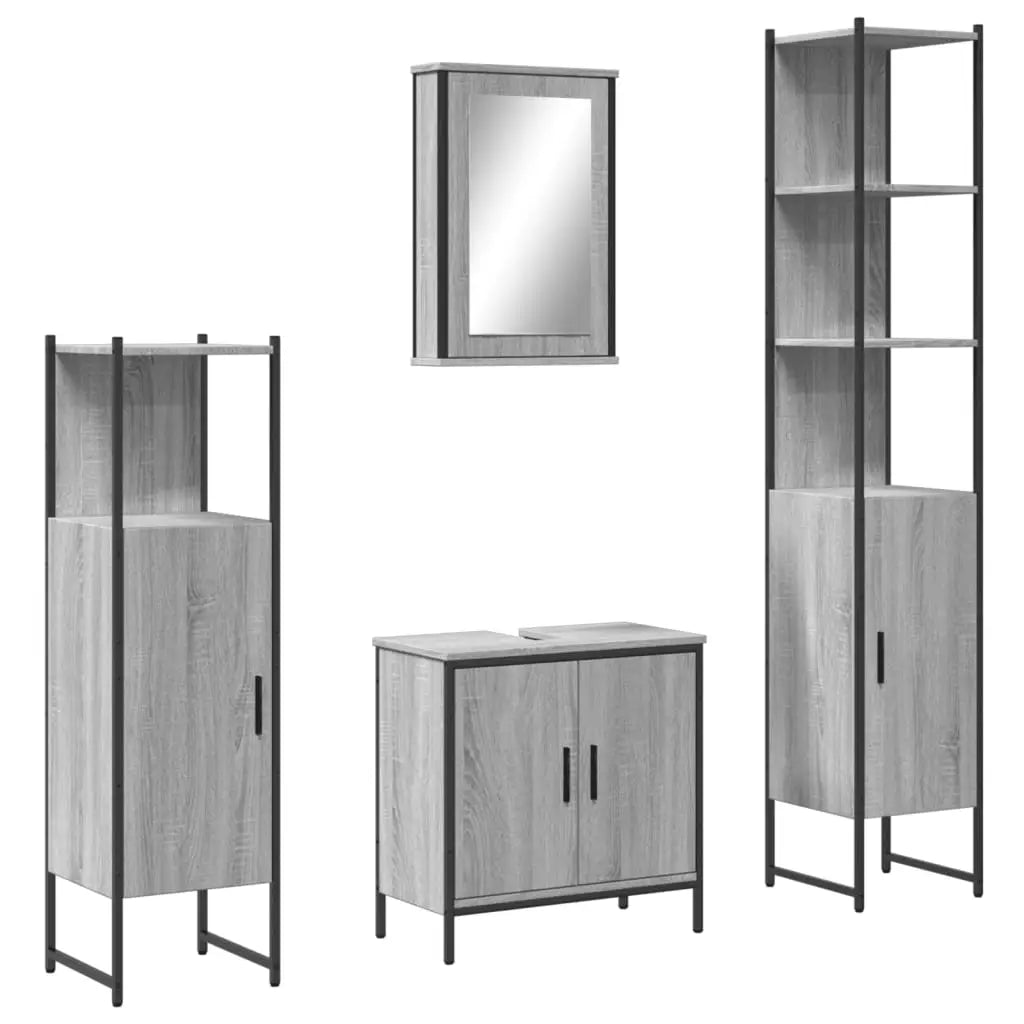 Ensemble de meubles de salle de bain 4 pcs Sonoma gris - XIOS