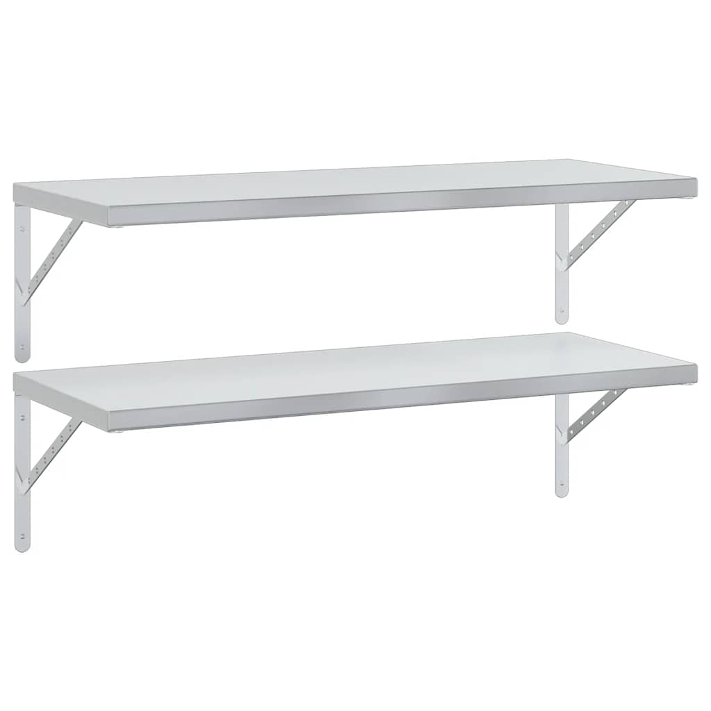 Étagères murales 2 pcs 100x40 cm argenté acier inoxydable - XIOS