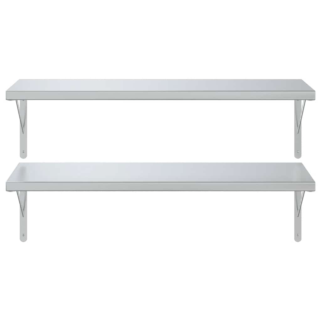 Étagères murales 2 pcs 100x40 cm argenté acier inoxydable - XIOS