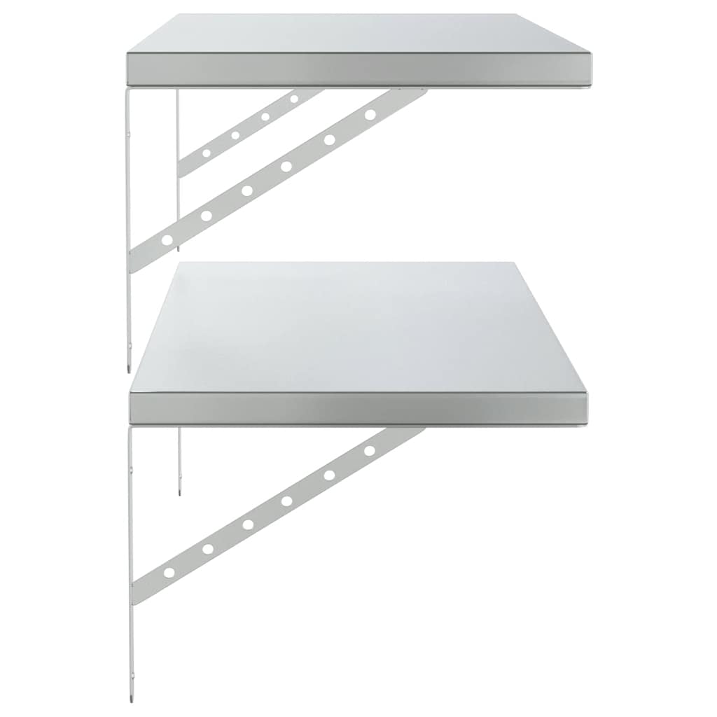 Étagères murales 2 pcs 100x40 cm argenté acier inoxydable - XIOS