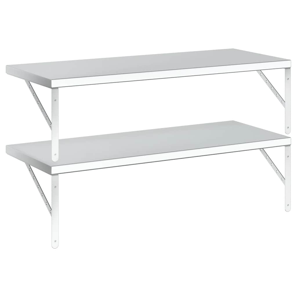 Étagères murales 2 pcs 100x40 cm argenté acier inoxydable - XIOS