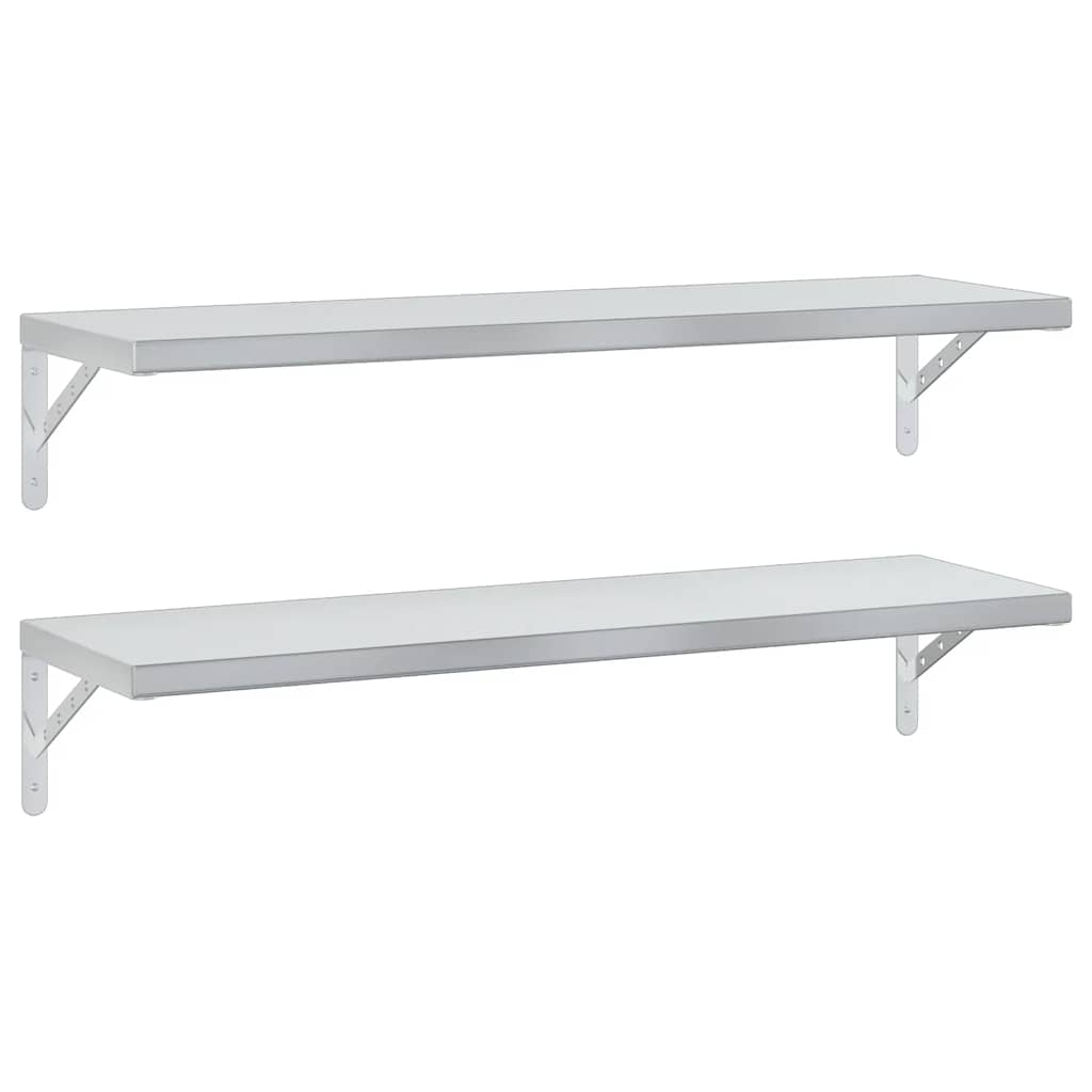 Étagères murales 2 pcs 100x30 cm argenté acier inoxydable - XIOS