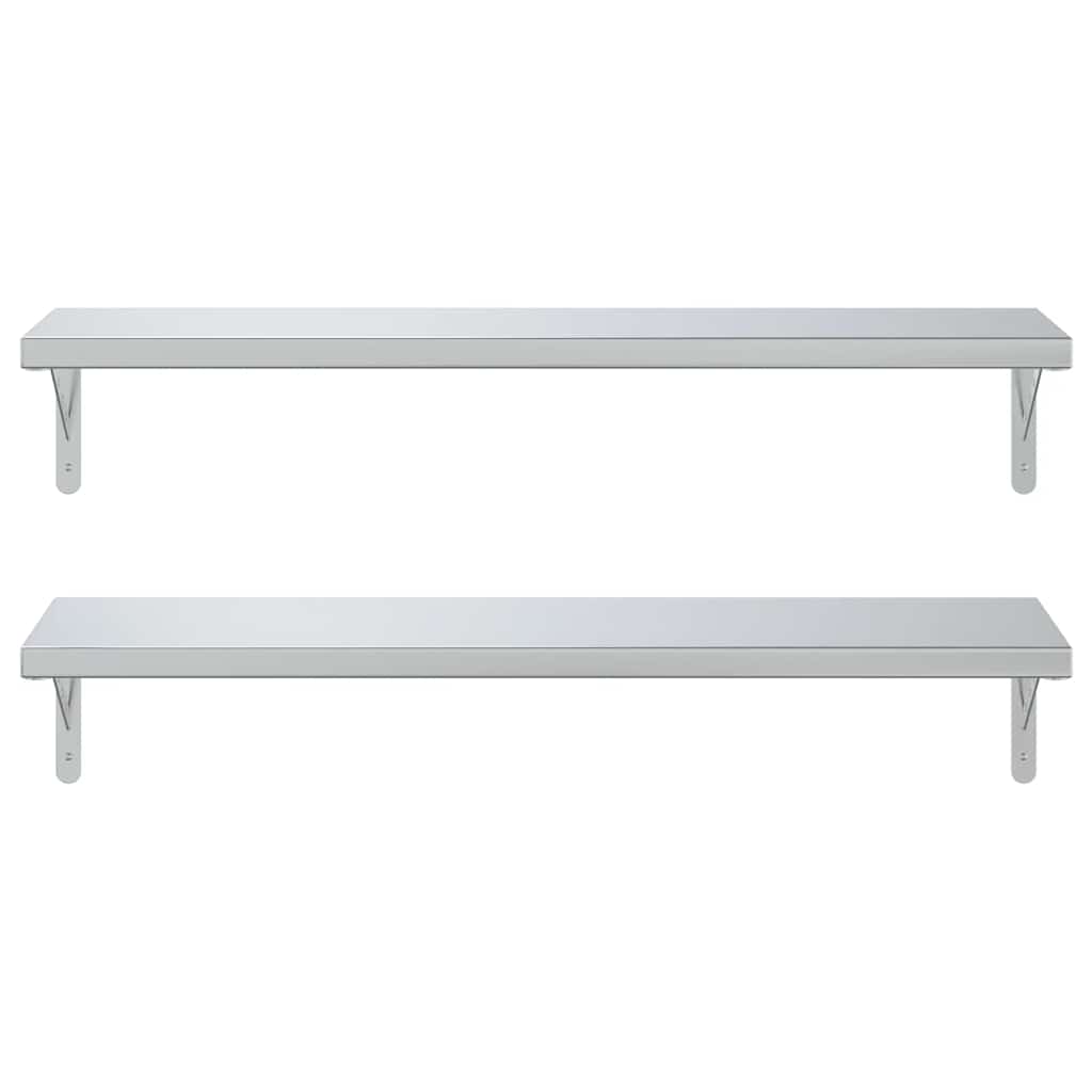 Étagères murales 2 pcs 100x30 cm argenté acier inoxydable - XIOS