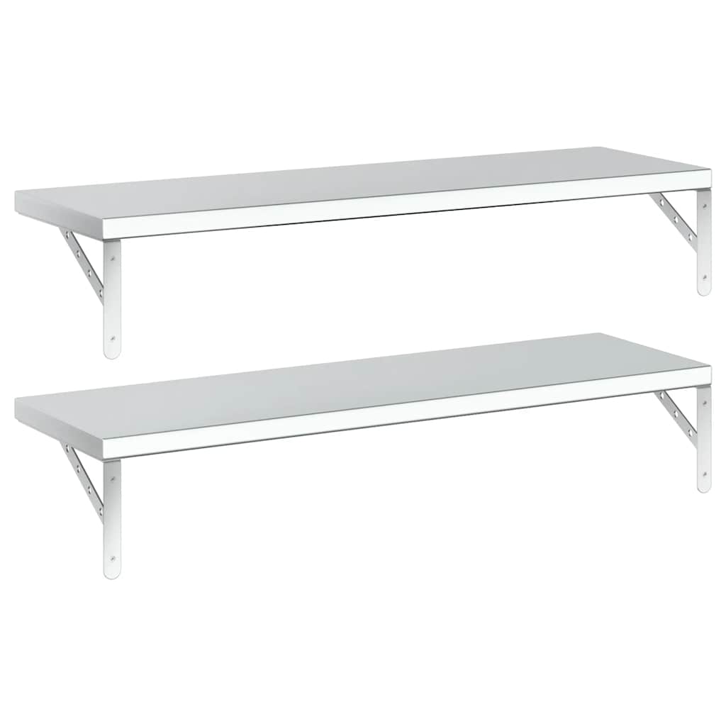 Étagères murales 2 pcs 100x30 cm argenté acier inoxydable - XIOS