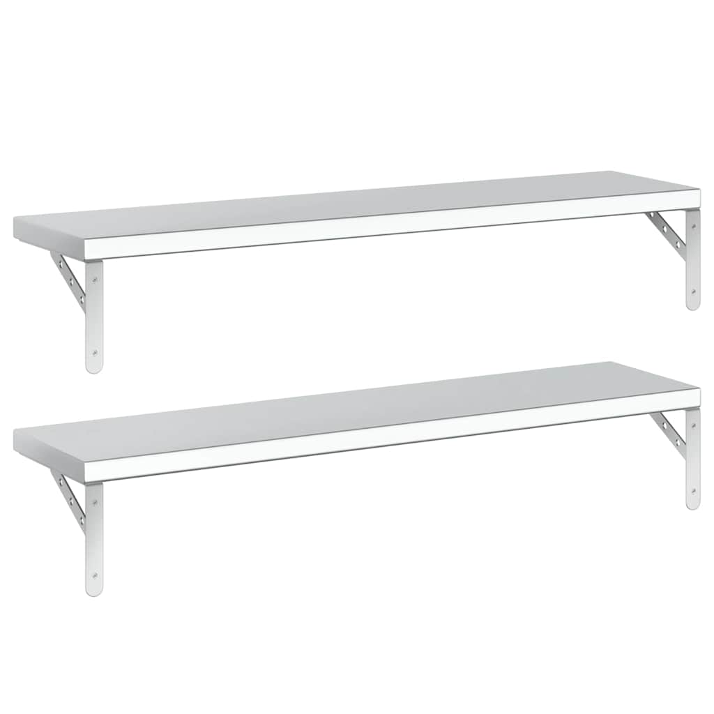Étagères murales 2 pcs 100x23,5 cm argenté acier inoxydable - XIOS