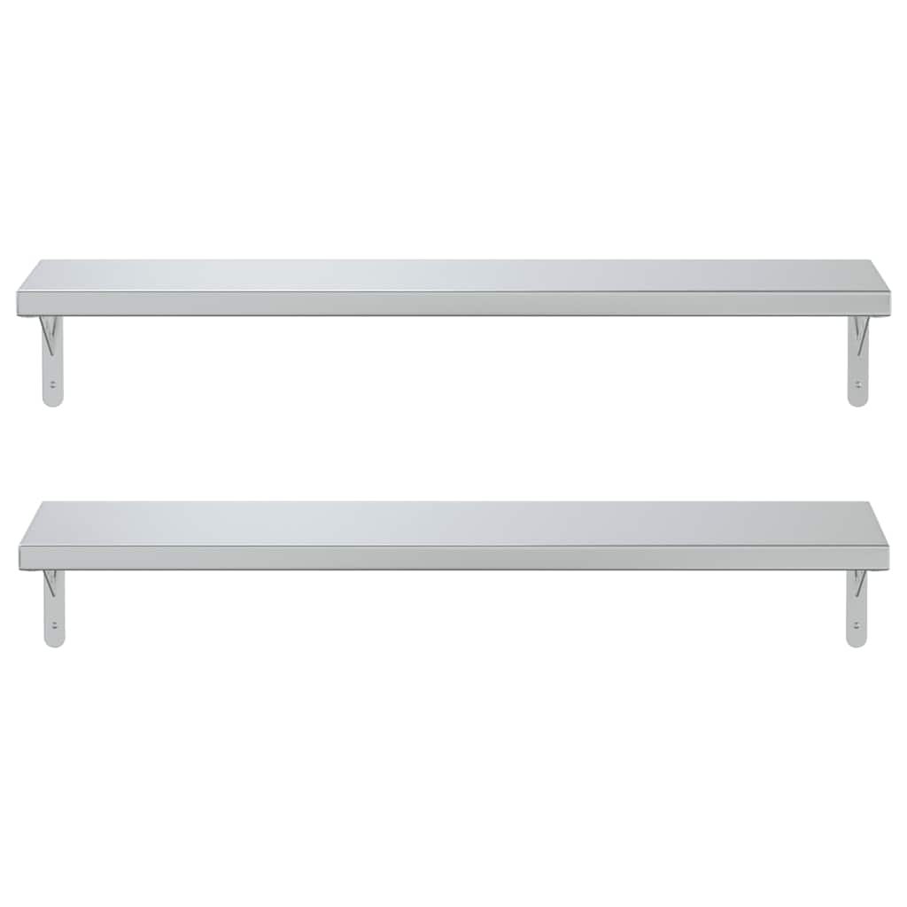 Étagères murales 2 pcs 100x23,5 cm argenté acier inoxydable - XIOS