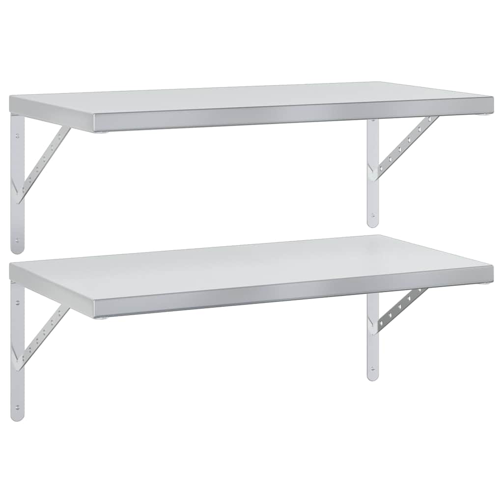 Étagères murales 2 pcs 75x40 cm argenté acier inoxydable - XIOS