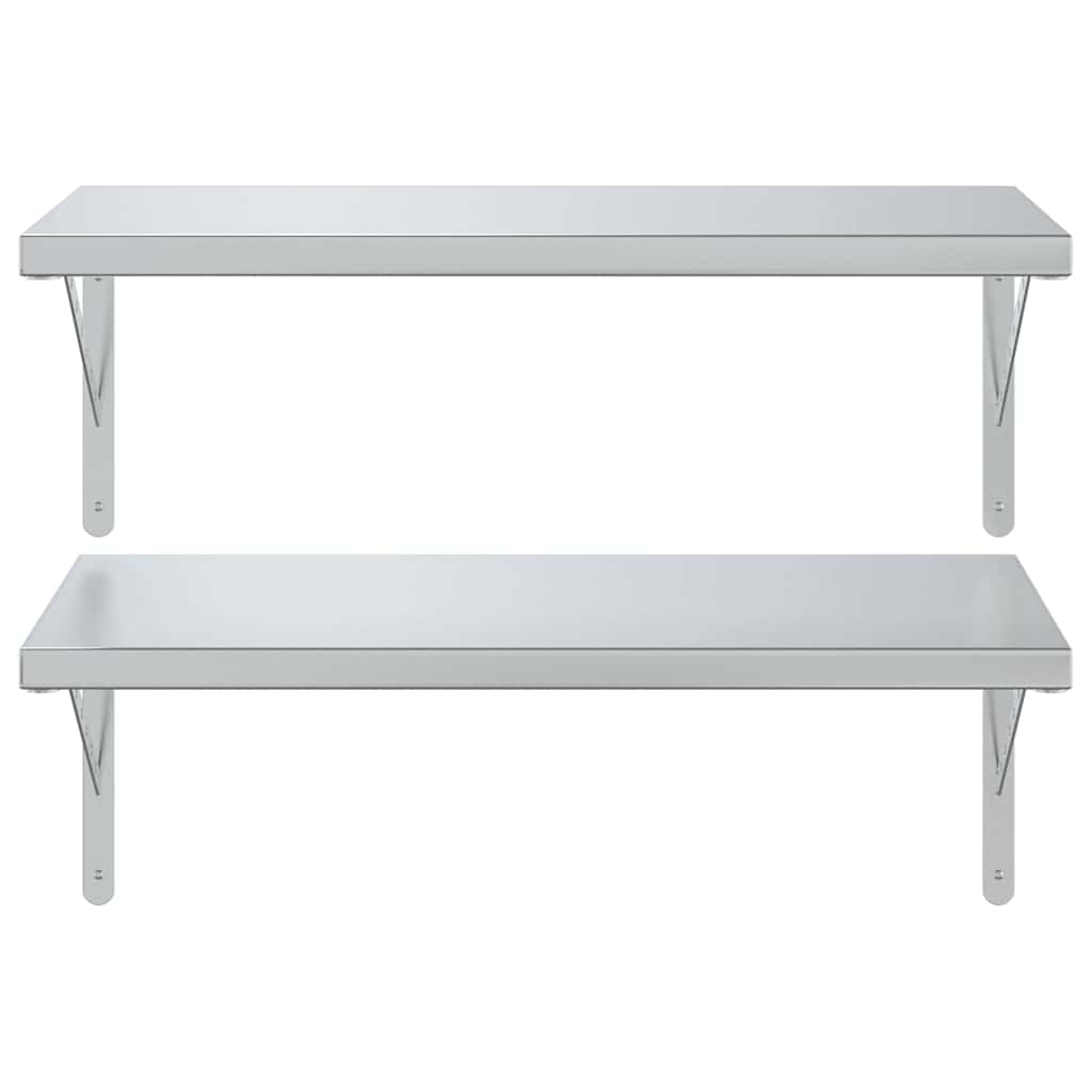 Étagères murales 2 pcs 75x40 cm argenté acier inoxydable - XIOS
