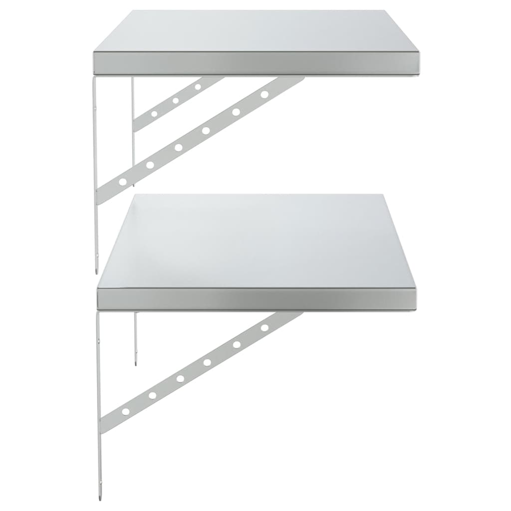 Étagères murales 2 pcs 75x40 cm argenté acier inoxydable - XIOS