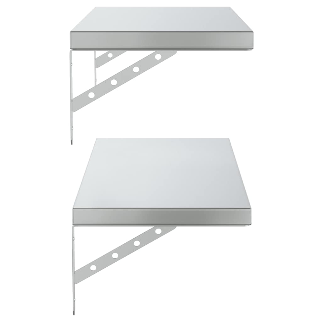 Étagères murales 2 pcs 75x30 cm argenté acier inoxydable - XIOS