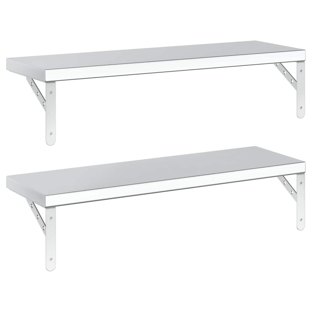 Étagères murales 2 pcs 75x23,5 cm argenté acier inoxydable - XIOS